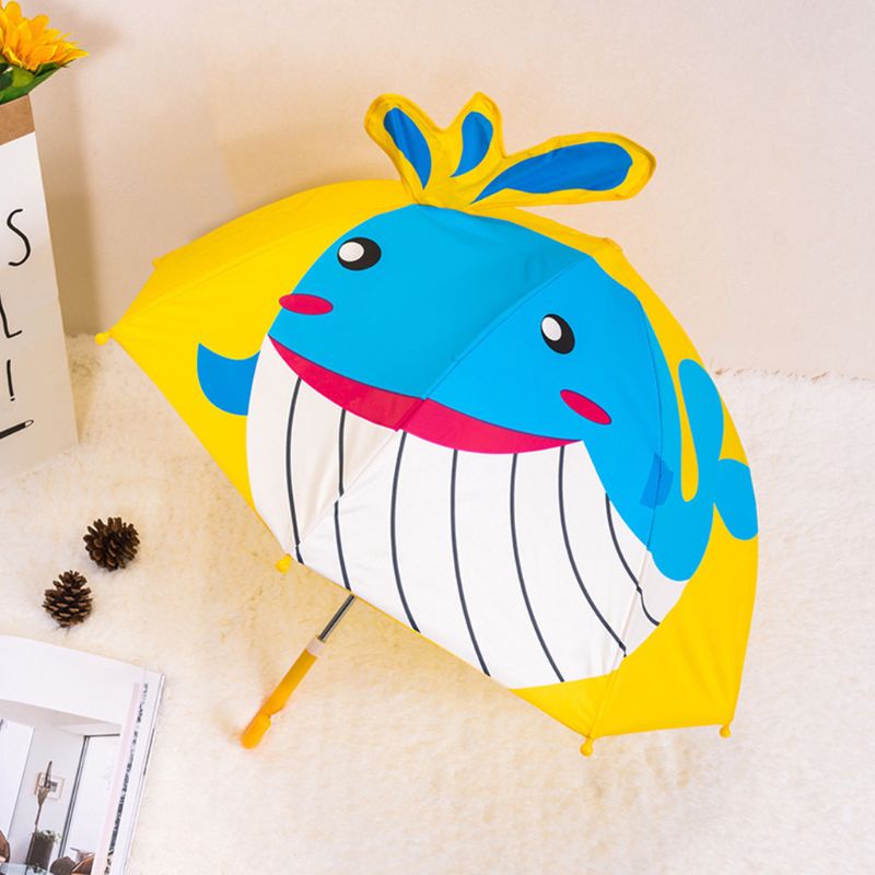 Dù Gấp Gọn Nhẹ Tay Cầm Dài In Họa Tiết Hoạt Hình Dễ Thương Cho Bé