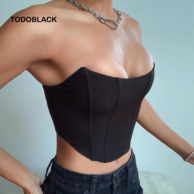 TODOBLACK Áo Lửng Không Tay Hở Lưng Thời Trang Quyến Rũ Dành Cho Nữ