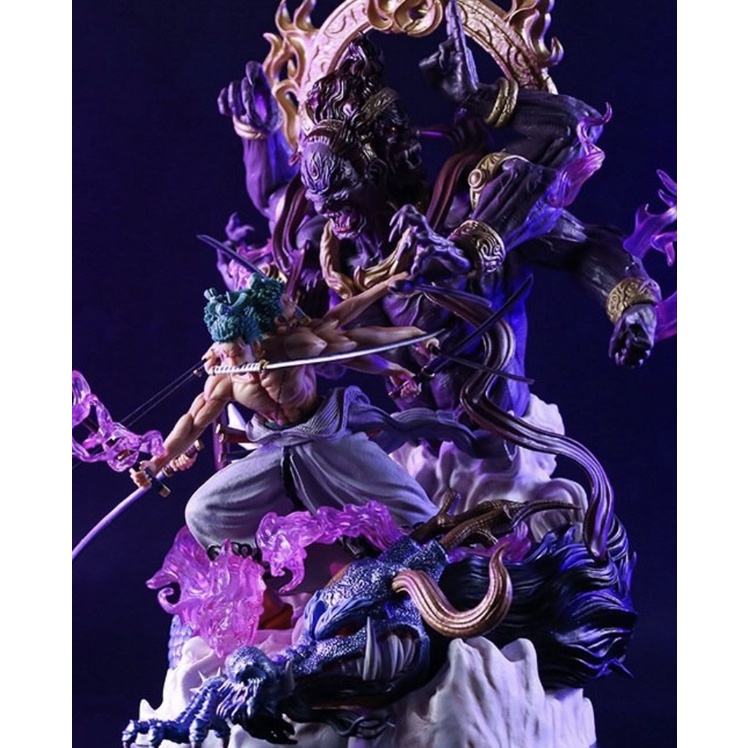 Hàng loại 2 - Mô Hình OnePiece Zoro Asura 3 đầu 6 tay siêu ngầu - Cao 38cm - Figure OnePiece - Hộp màu