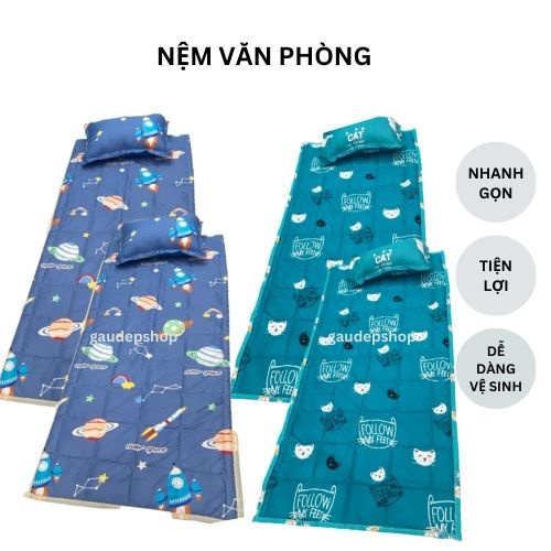 Nệm ngủ văn phòng _ Topper nệm mỏng trải sàn gấp gọn cho 1 người tiện lợi đi làm, du lịch