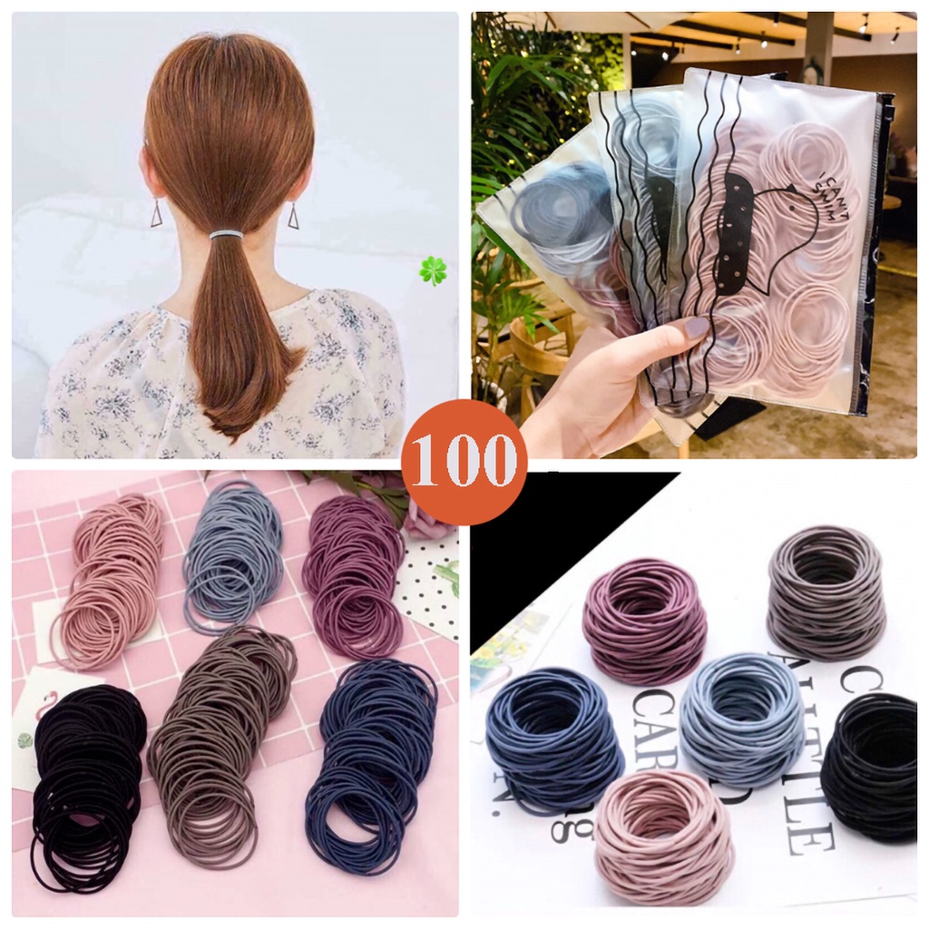 Set 100 Sợi Dây Thun Buộc Tóc