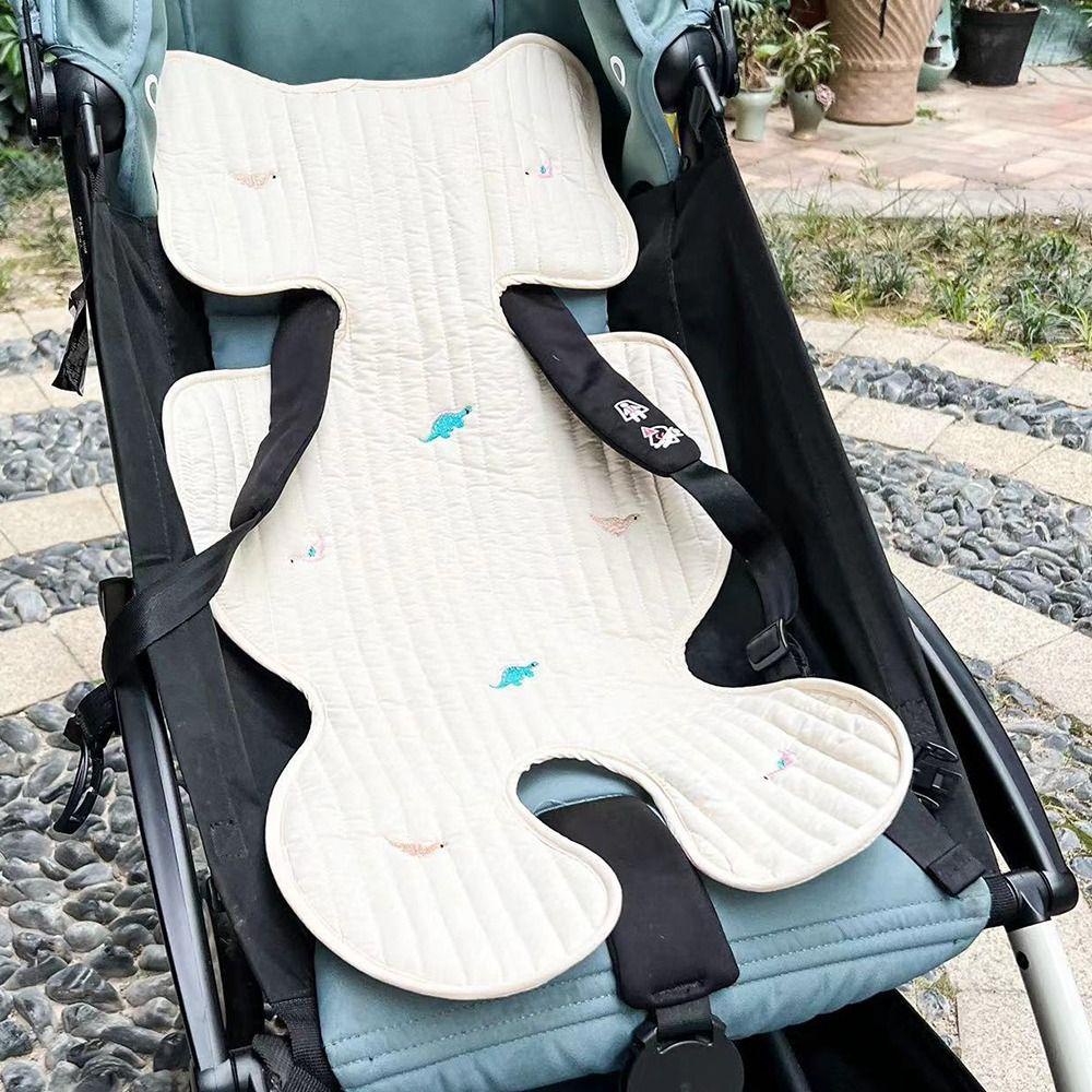 Đệm Lót Xe Đẩy Em Bé Mềm Mại Thoáng Khí Thêu Hình Gấu Dễ Thương