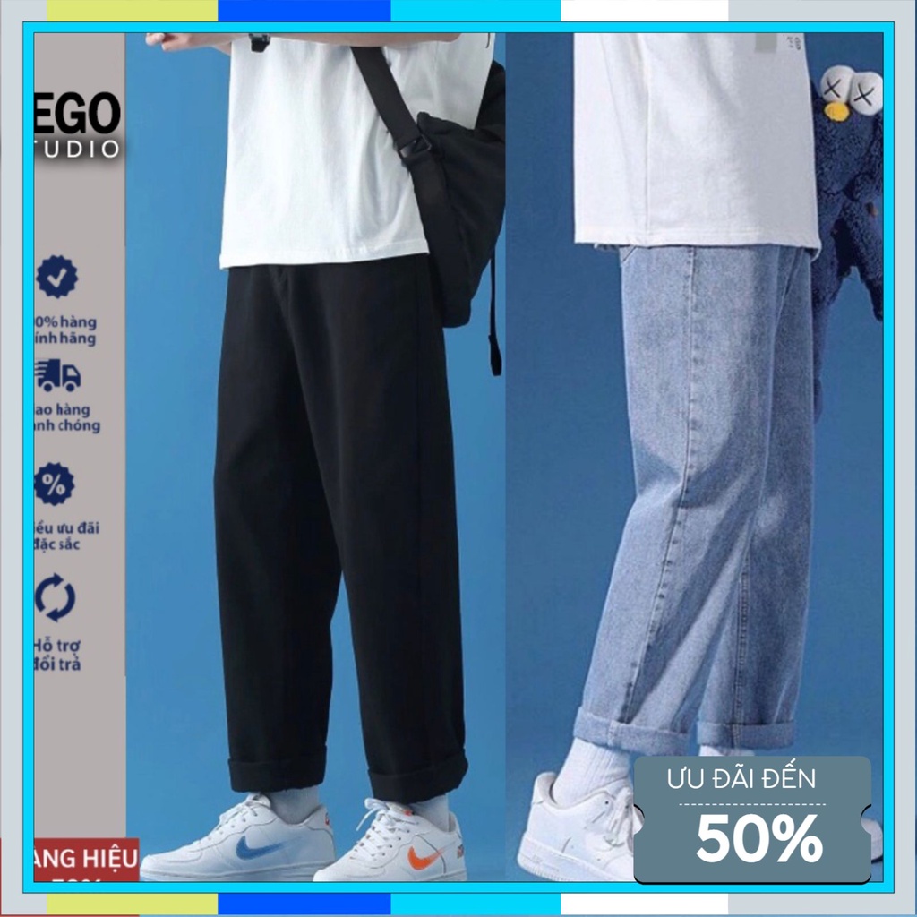 Quần jean nam Baggy phom suông rộng, quần bò nam ống đứng hottrend hàn quốc 2023