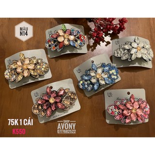 Kẹp tóc sau - cặp đuôi tóc đính đá màu lấp lánh hình hoa