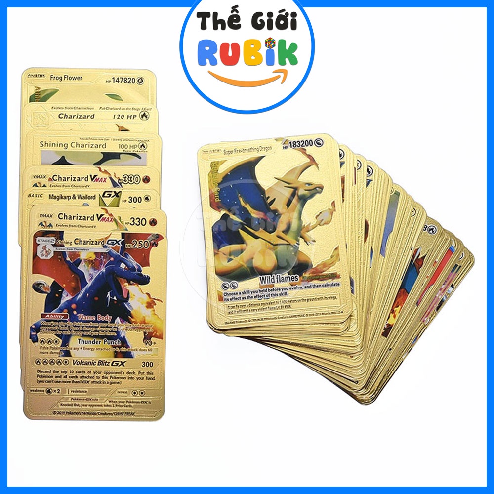 Bộ 54 Lá Thẻ Bài Pokemon 18 Lá Màu Vàng Đen/Bạc/Vàng Đồng Phiên Bản Tiếng Anh Cho Trẻ Em | Thế Giới Rubik