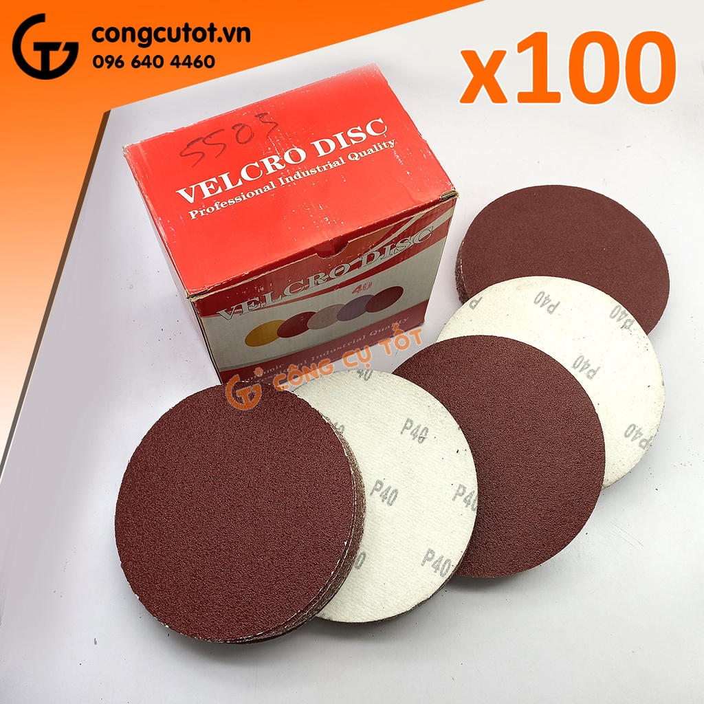 Hộp 100 giấy nhám tròn loại lớn phi 180mm