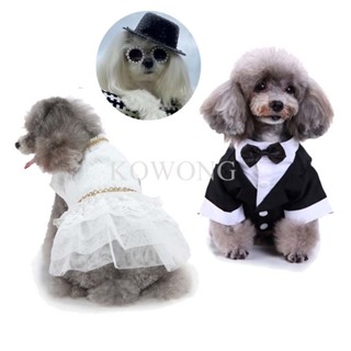 Bộ Quần Áo Tuxedo Trắng Phong Cách Anh Quốc Thời Trang Cho Cún Cưng