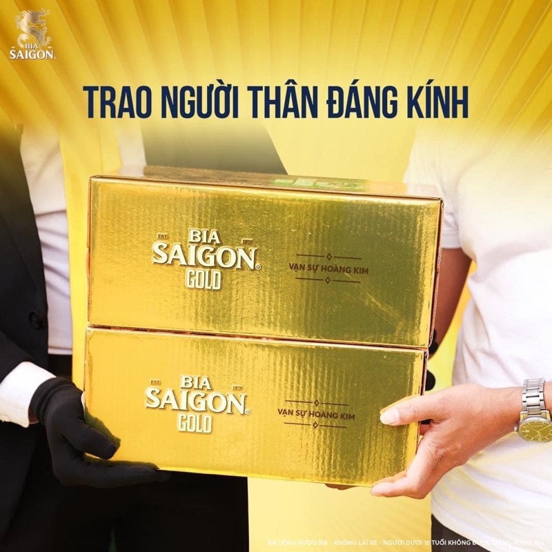 Bia Sài Gòn gold thùng 18 lon x330ml
