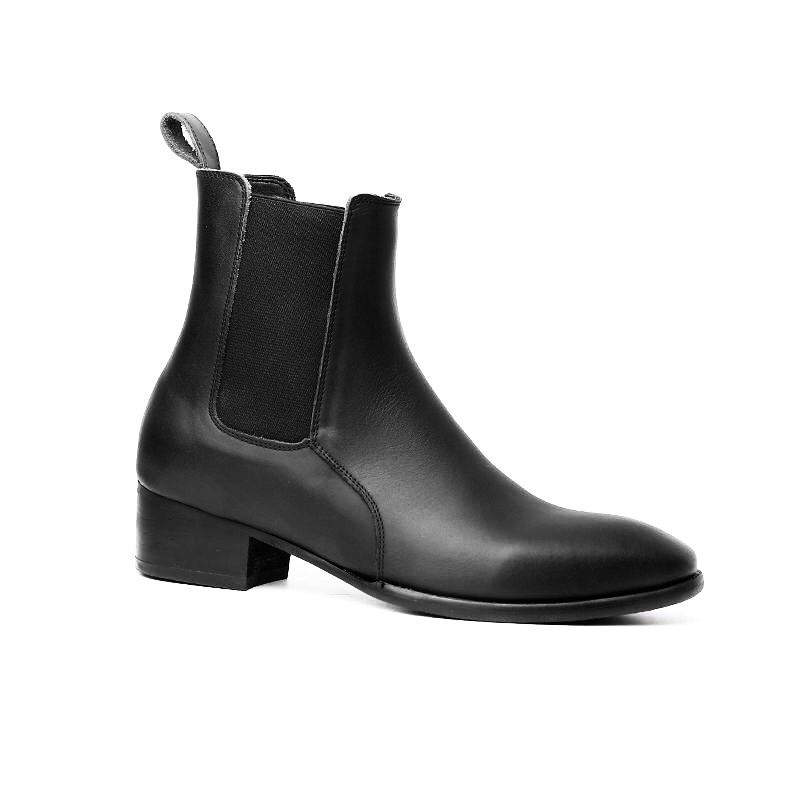 Giày High-Heel chelsea boot cao cổ da bò trơn TEFOSS HN603 đế gỗ cao 5cm size 38-44