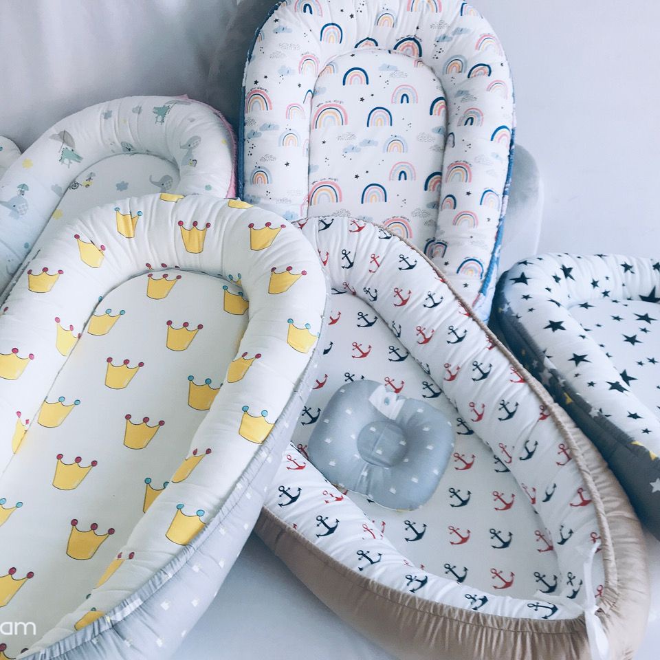 2023 Newborn Baby Sleeping out Bed in Bed Portable Anti-Pressure BB Bed Pure Cotton Anti-Scare Sooth