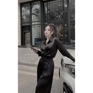 Set Áo Lụa Mix Quần Xuông Chuẩn Chi Quế Chi