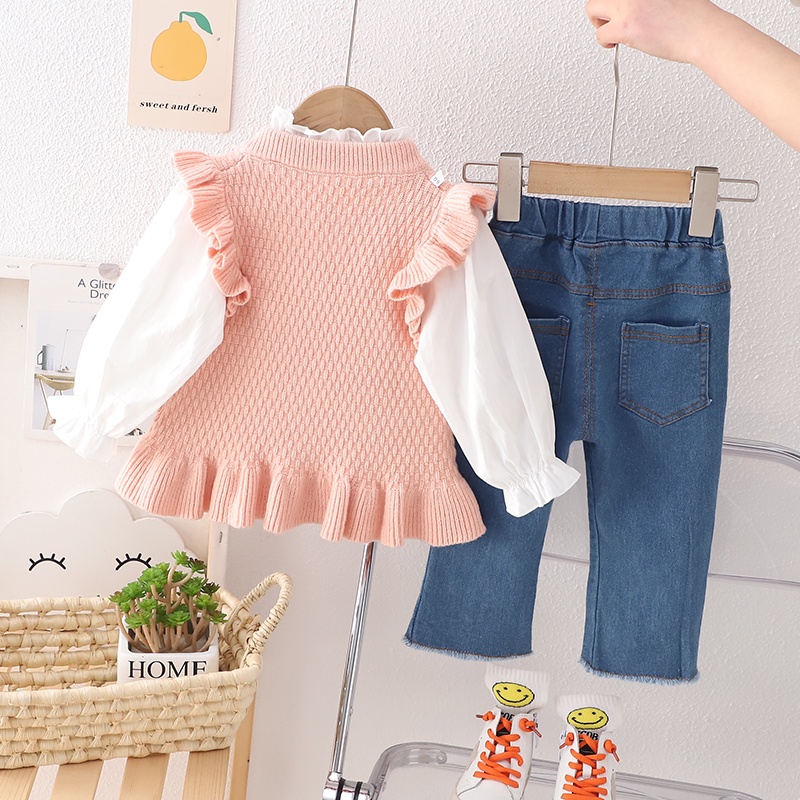 Bộ Đồ Thời Trang Xuân Thu 2023 Xinh Xắn Cho Bé Gái