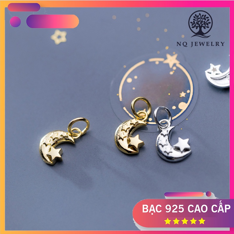 Charm S925 hình mặt trăng treo