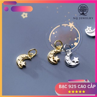 Charm bạc hình mặt trăng treo
