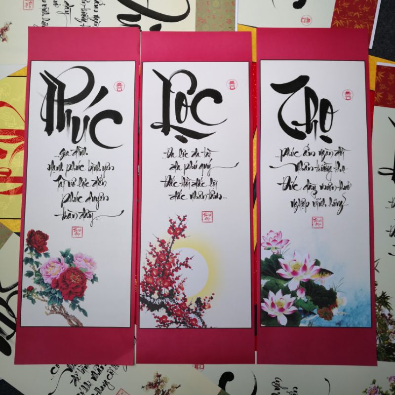 Bộ thư pháp Phúc Lộc Thọ