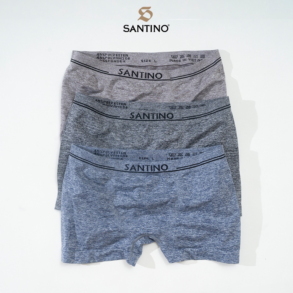 Combo 3 Quần Lót Nam Boxer Hoạ Tiết Chất Liệu Co Giãn Kháng Khuẩn Cao Cấp Santino S921