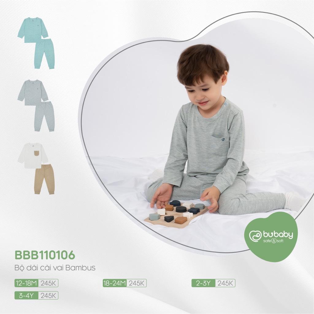 Bộ dài tay cài vai Bu Bambus cho bé trai bé gái