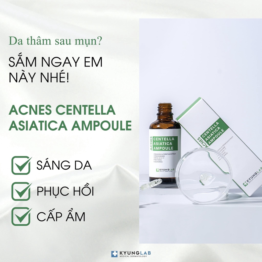 Serum Giảm Mụn KyungLab Acnes Centella Asiatica Ampoule 50ml, Kiềm Dầu Mờ Thâm Ngừa Mụn - Gazumi Beauty