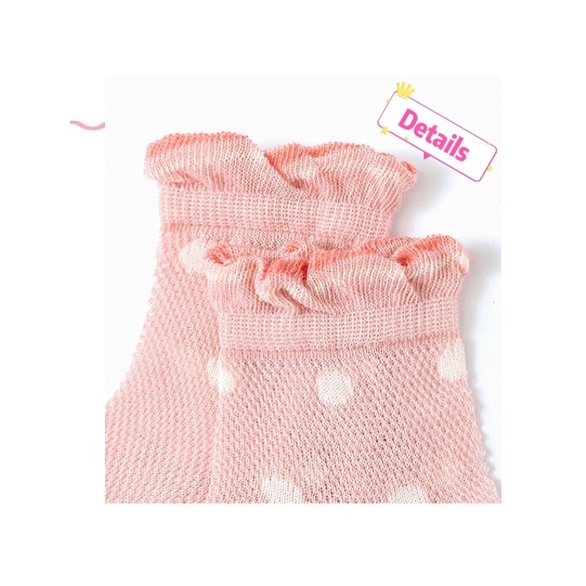 Set 5 Đôi Vớ Cotton Phối Lưới In Họa Tiết Dễ Thương Phong Cách Hàn Quốc Thời Trang Mùa Hè Cho Bé Trai Và Gái
