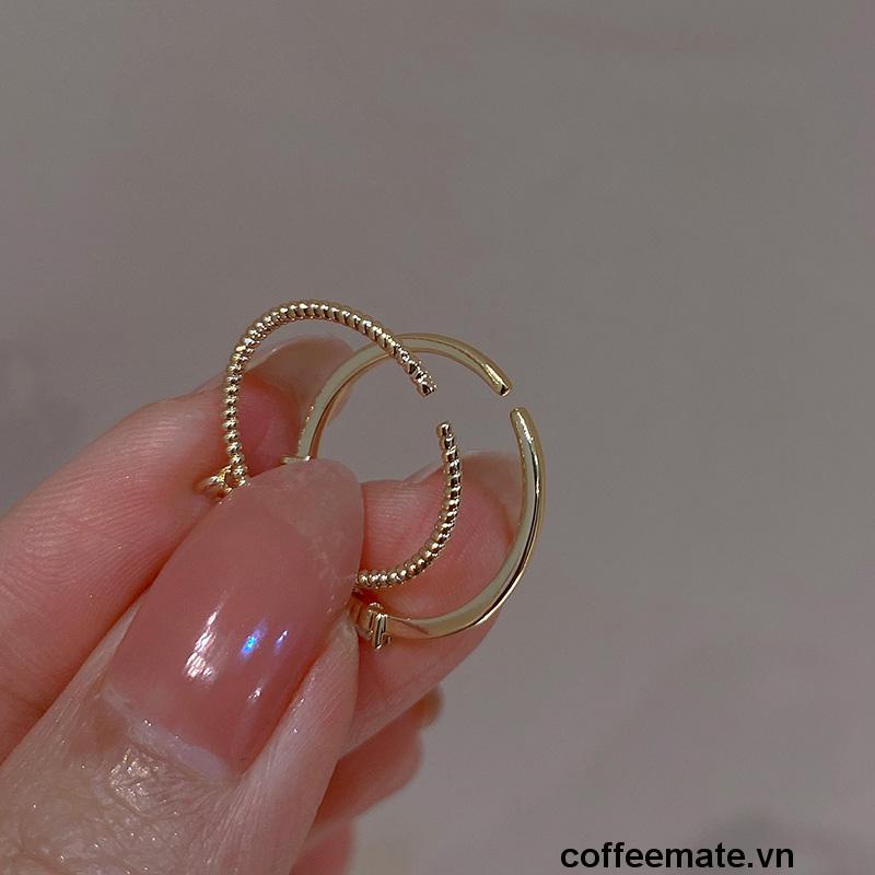 【coffeemate】⚡Nhẫn Đính Đá Zircon Siêu Sáng Sang Trọng Tinh Tế Phong Cách Hàn Quốc Cho Nữ