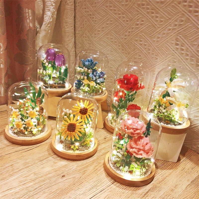 Đồ chơi khối lắp ráp GOTOOGO hình hoa đa dạng làm quà tặng cho bé gái