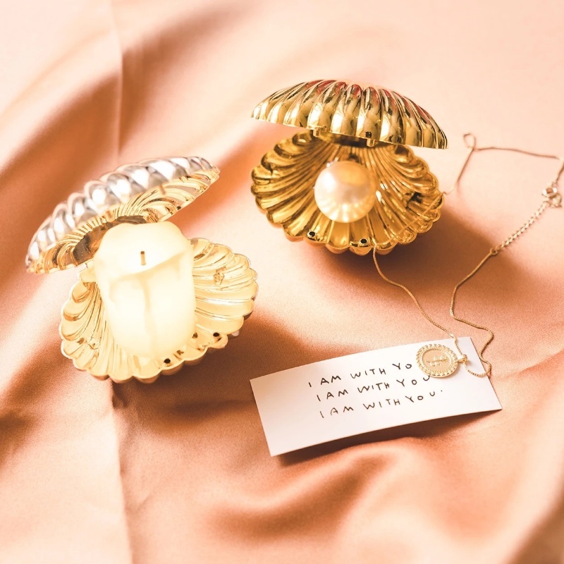 Hộp Đựng Trang Sức Hình Vỏ Sò Bằng Nhựa Phong Cách Hàn Quốc