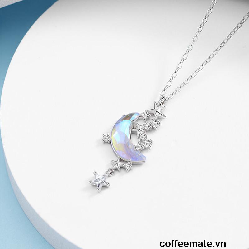 【coffeemate】⚡Vòng cổ Mặt Trăng Sao Đính Đá Thời Trang Cho Nữ