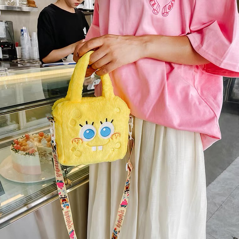 Babyfair Túi đeo vai sang trọng Hình dạng dễ thương Thiết kế nhân vật hoạt hình phổ biến Khóa kéo di động