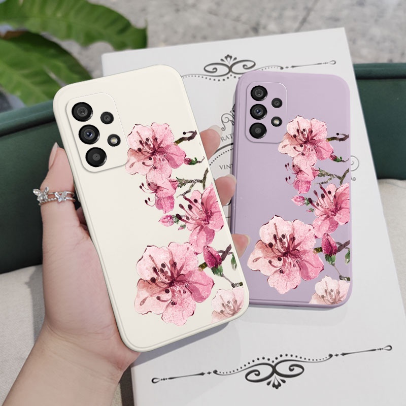 Ốp Lưng Silicone HìNh Hoa ĐàO Cho Samsung Galaxy A73 A53 A33 A23 5G