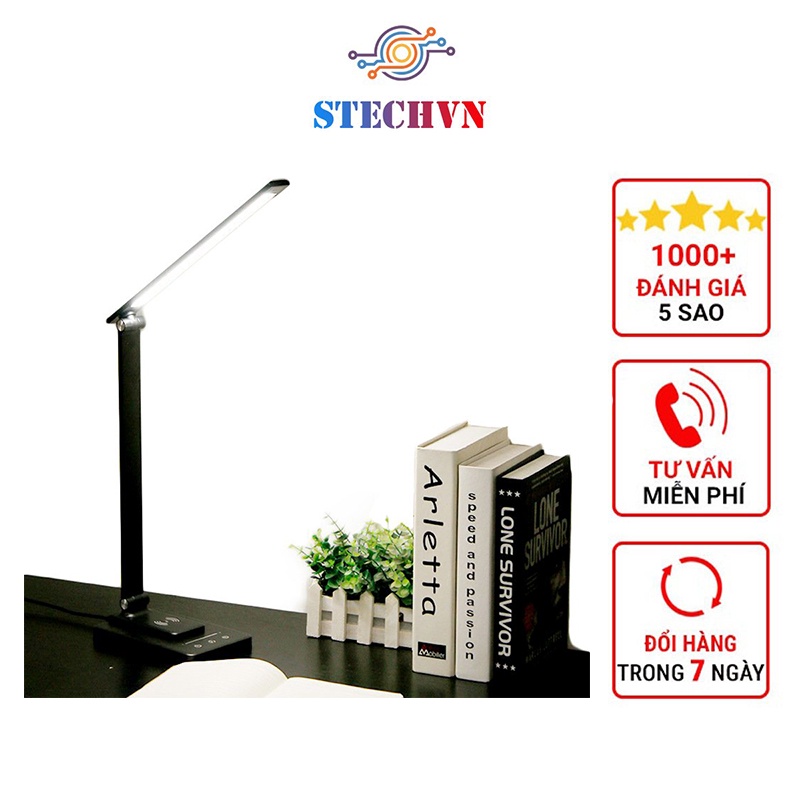 Đèn Học Để Bàn Mini Gấp Gọn Chống Cận Kiêm Sạc Không Dây Cao Cấp Đèn Bàn Học LED Đọc Sách Làm Việc Bảo Vệ Mắt