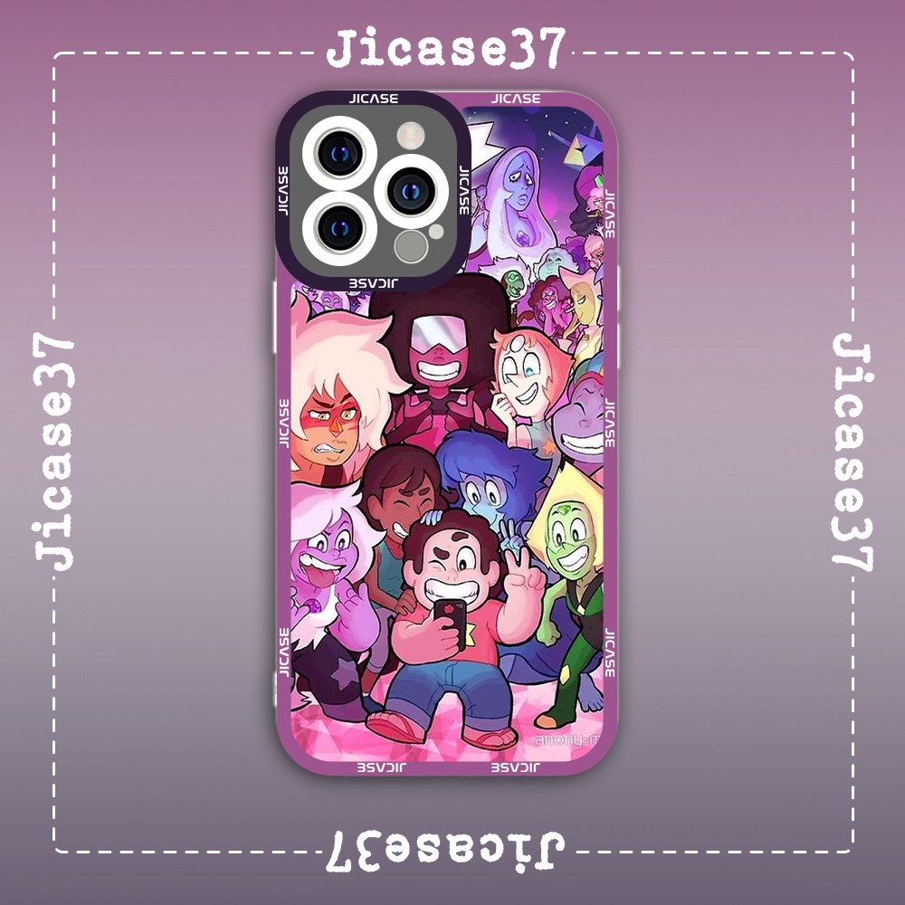 Ốp lưng iphone và samsung xiaomi oppo cạnh vuông Jicase Cartoon Nhân Vật Hoạt Hình Steven Universe