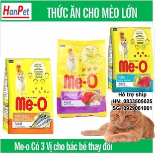 10 gói ME-O 350gr (Thức ăn viên cho mèo lớn vị Hải sản) hanpet 201g