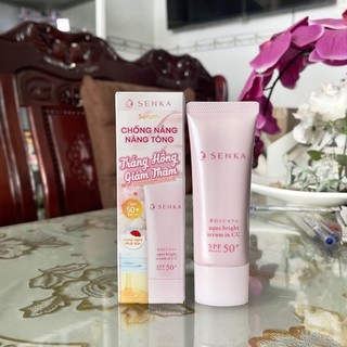 (Mẫu Mới) Senka Chống Nắng 3 Trong 1 Senka Aqua Bright Serum in CC 40G
