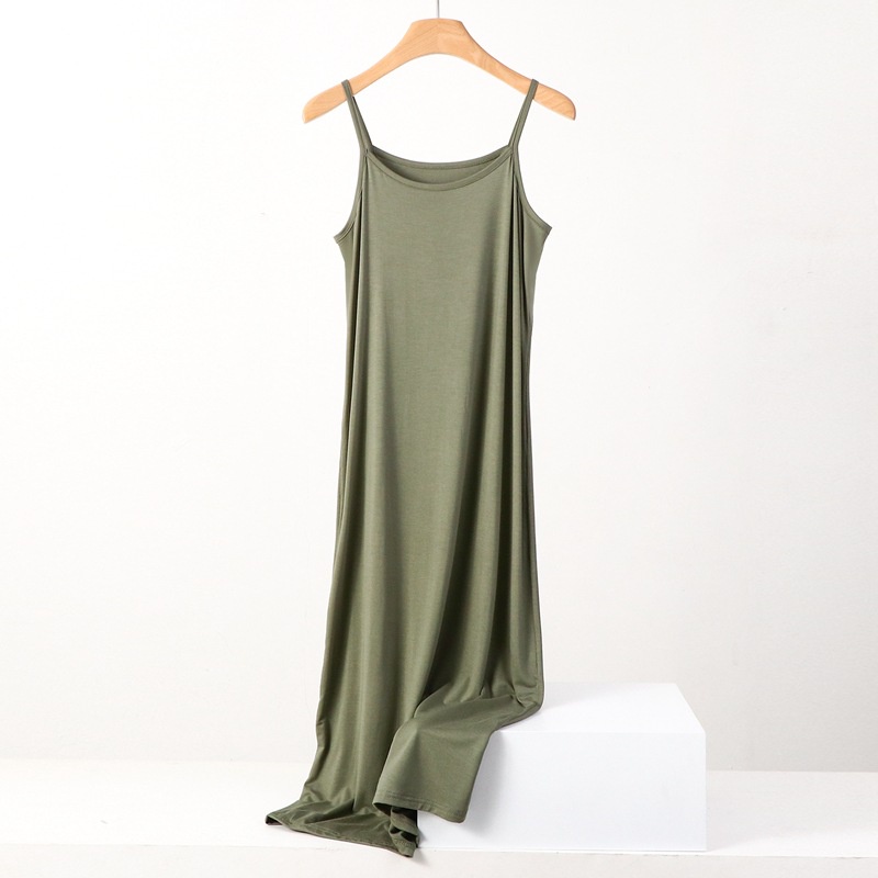 Đầm Ngủ Cotton Dáng Rộng Màu Trơn Thoải Mái Thời Trang Mùa Hè Cho Nữ