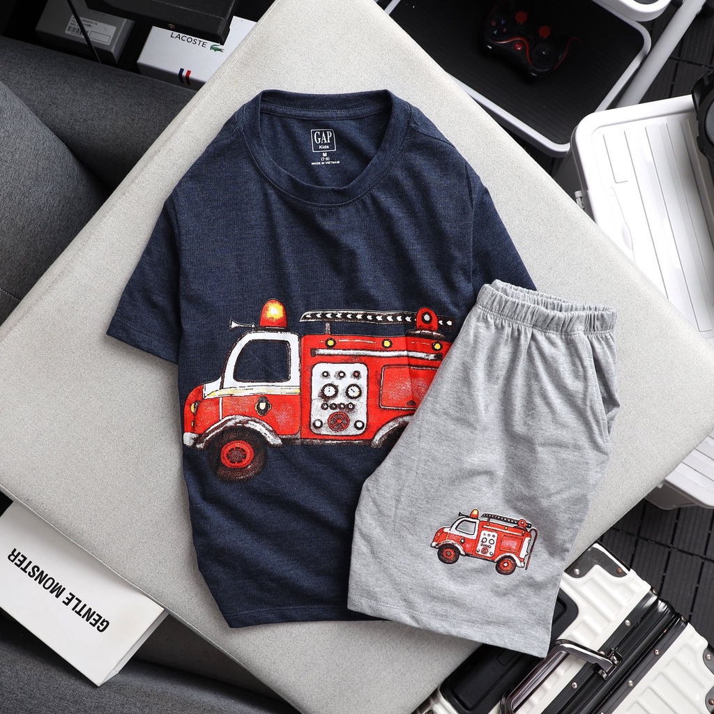 Set đồ bộ bé trai size đại thun cotton bộ thun in hình khủng long 25- 60 kg