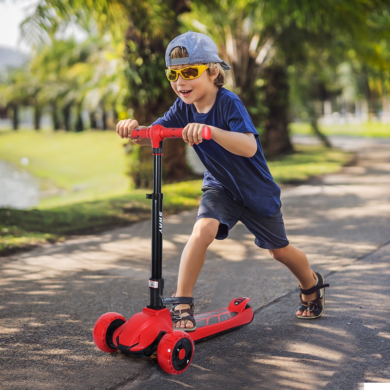 Xe Scooter 3 Bánh Có Đèn Flash Có Thể Điều Chỉnh Dành Cho Bé 3-10 Tuổi