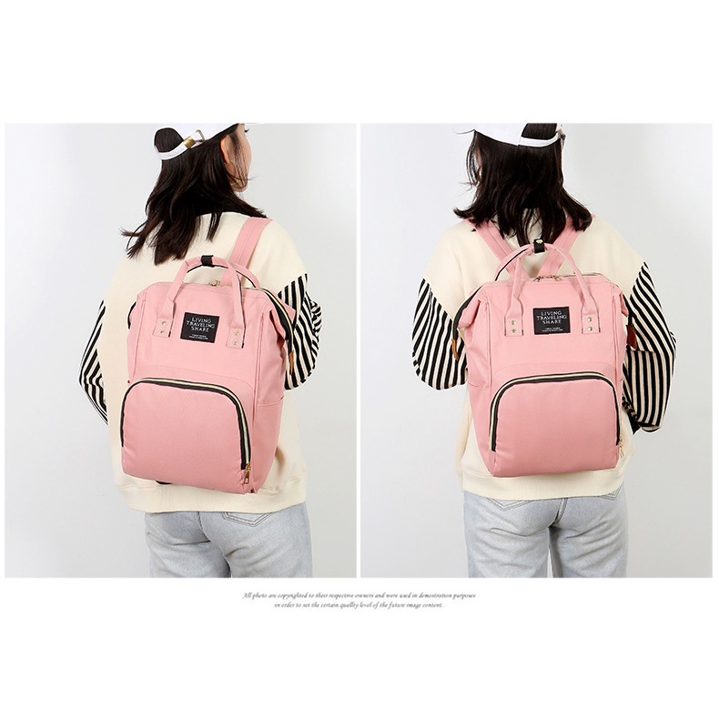 Balo thời trang phong cách Hàn Quốc dày dặn chống thấm nước dùng để bỉm tả sữa cho các mẹ - BEE GEE –BLTT34535