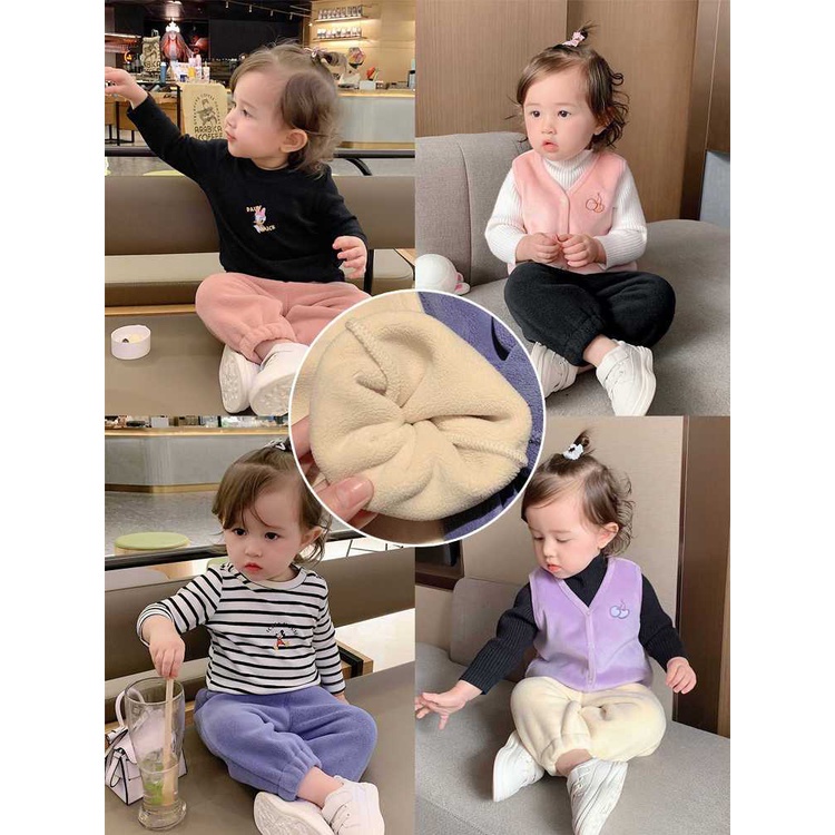 Quần Cotton Nhung Dày Dặn Giữ Ấm Mùa Thu Và Mùa Đông Kiểu Dáng Mới Dành Cho Bé Trai Và Bé Gái