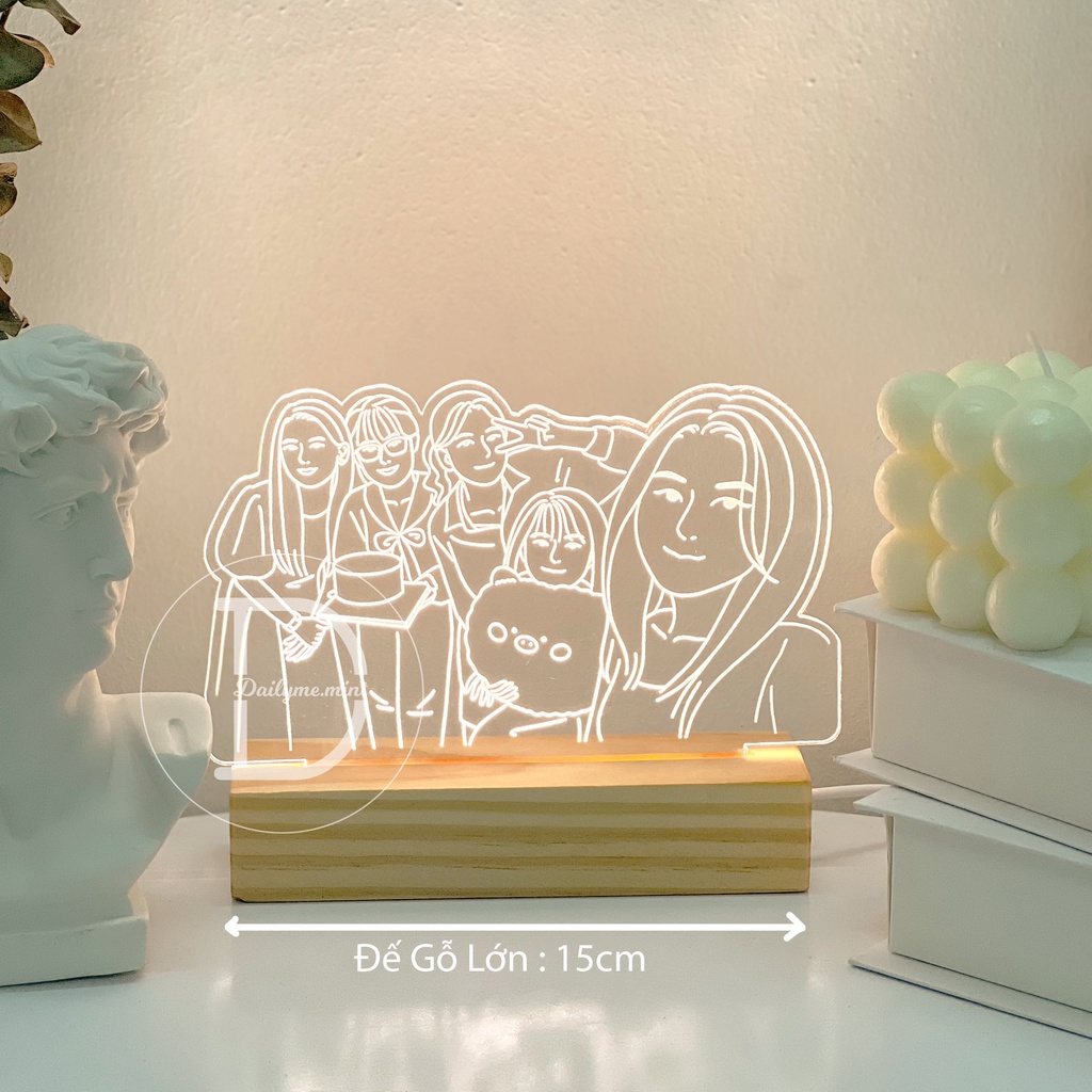 Đèn Ngủ Led 3D Đế Gỗ Khắc Theo Yêu Cầu - Dailyme.mint | BigBuy360 - bigbuy360.vn
