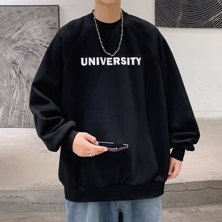 Áo sweater Tay Dài Cổ Tròn In Chữ Cỡ Lớn Phong Cách hip hop Hàn Quốc Cho Nam [M-5XL]