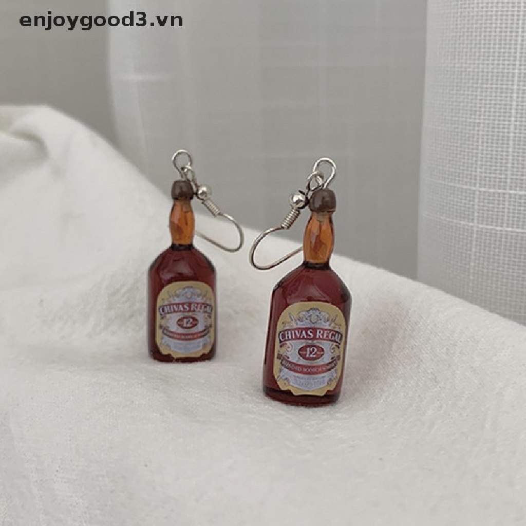 1 Đôi Khuyên Tai Resin Hình Cốc Bia Thời Trang Cho Nữ