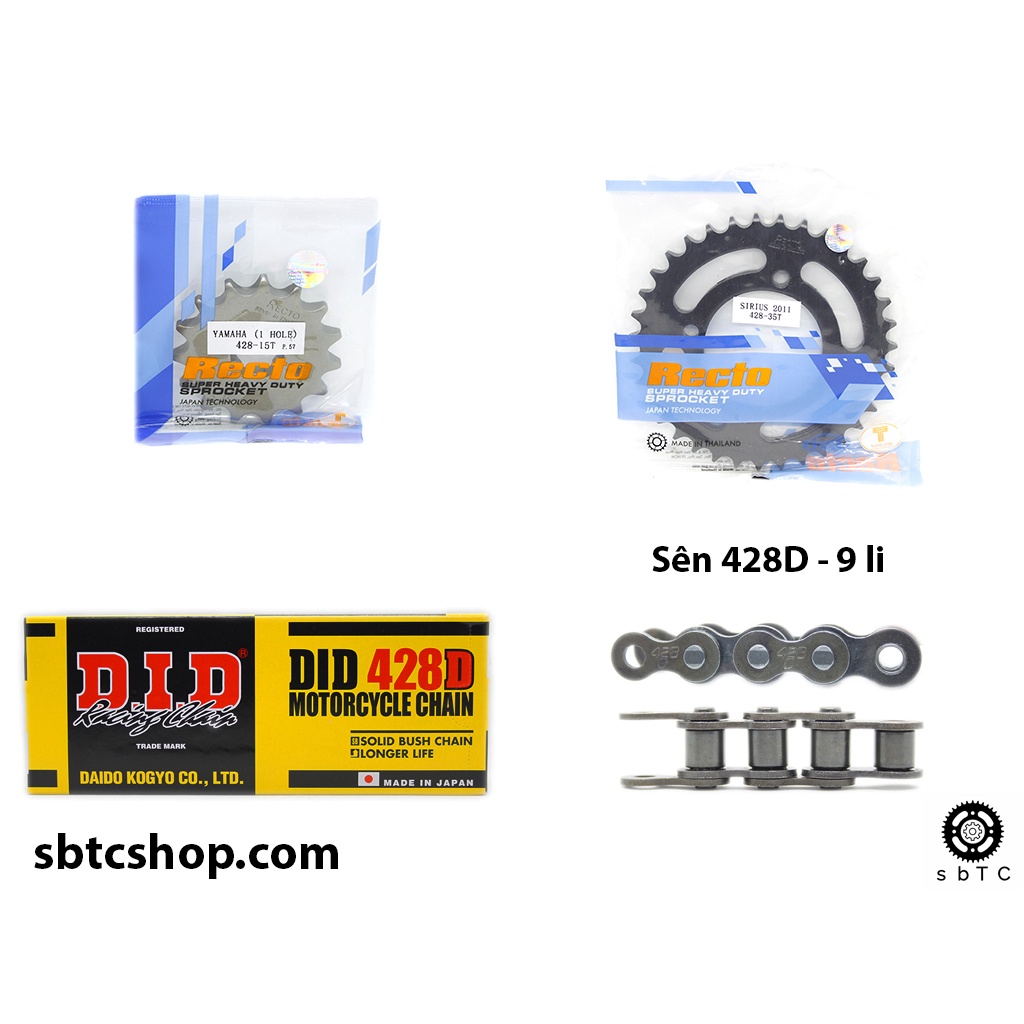 NSD Nhông dĩa Recto sên DID Sirius Jupiter xăng cơ chính hãng