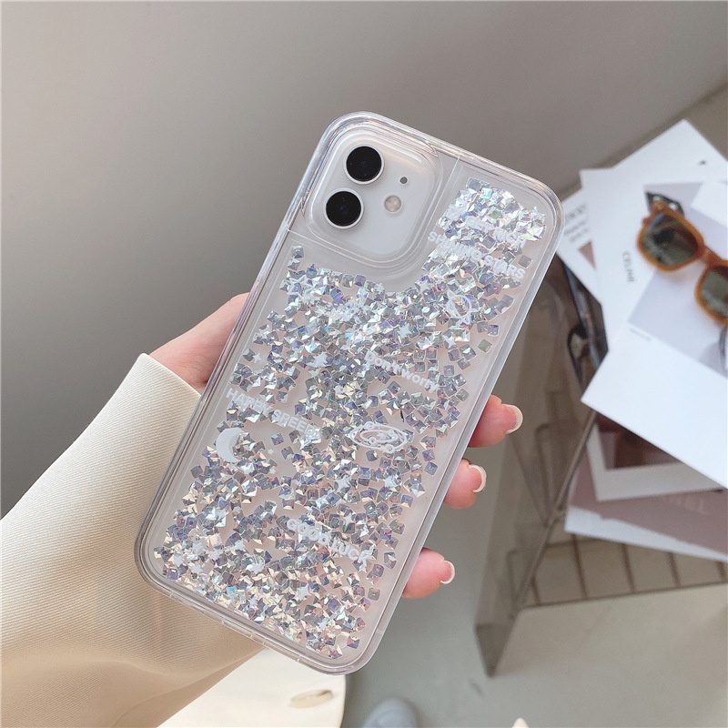 Ốp Điện Thoại Tpu Kim Cương Chảy Đầy Sao Lấp Lánh Cho iPhone 14 13 12 11 Pro Max XR X XS