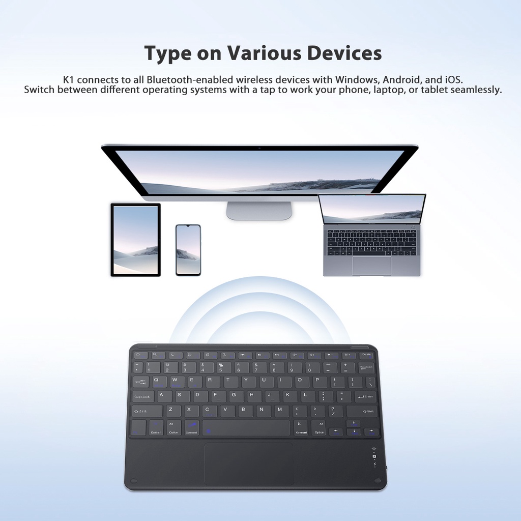 Bàn Phím Bluetooth Không Dây Blackview Cho Tablet, PC, Di Động Và Laptop Với Tất Cả Các Thiết Bị Hệ Thống Windows, Android Và IOS | BigBuy360 - bigbuy360.vn