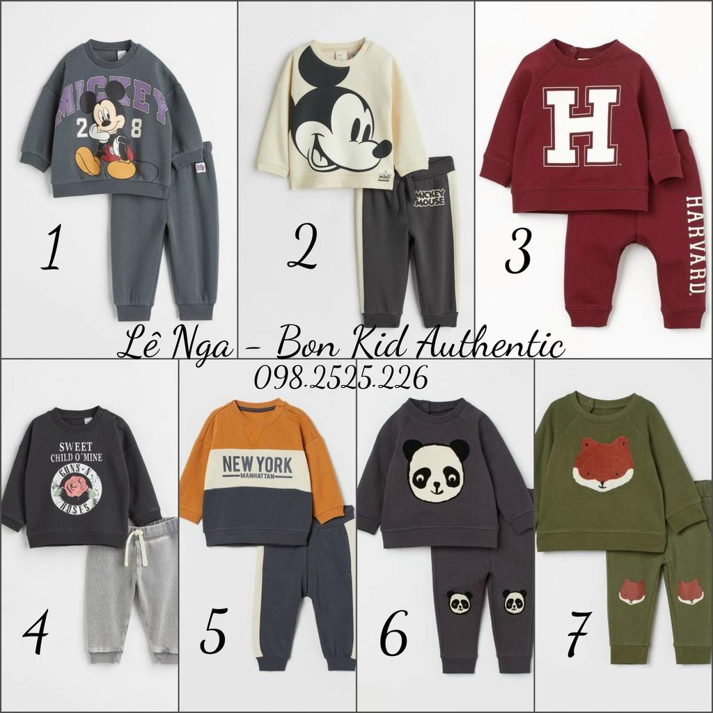 Set bộ nỉ bông HM ES /US/JP chính hãng sz từ 4-6m đến 3-4y