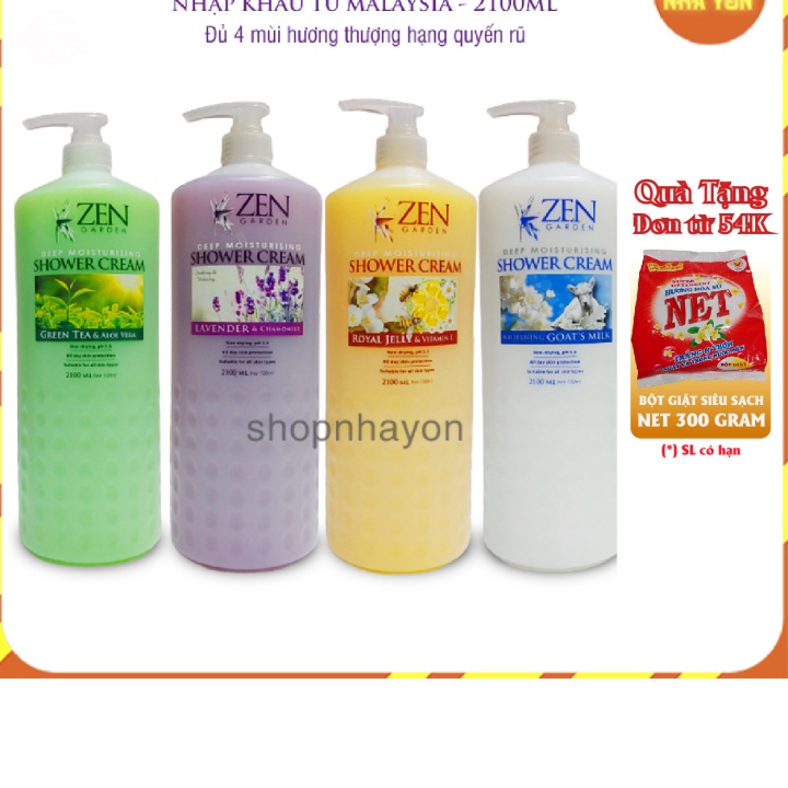 Sữa tắm Zen Garden shower cream 2100ml cấp ẩm dưỡng da trắng sáng khỏe mạnh