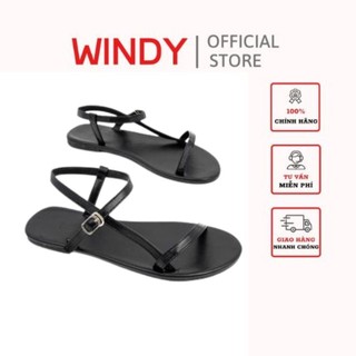 Giày sandal quai mảnh da mềm đế bệt ôm chân windy sd-0305