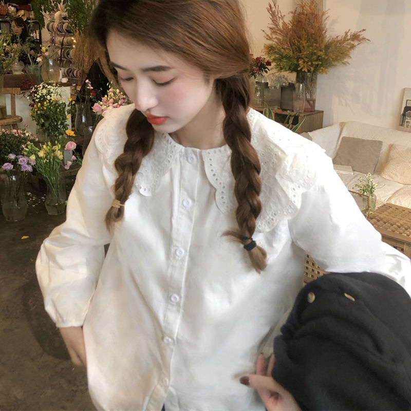 Áo Sơ Mi Tay Dài Cổ Búp Bê Thời Trang Mùa Xuân 2023 Cho Nữ