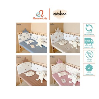 Ga bọc nệm cũi Muslin cho bé Mochee chất liệu cao cấp thoáng mát 62x114cm - Monnie Kids
