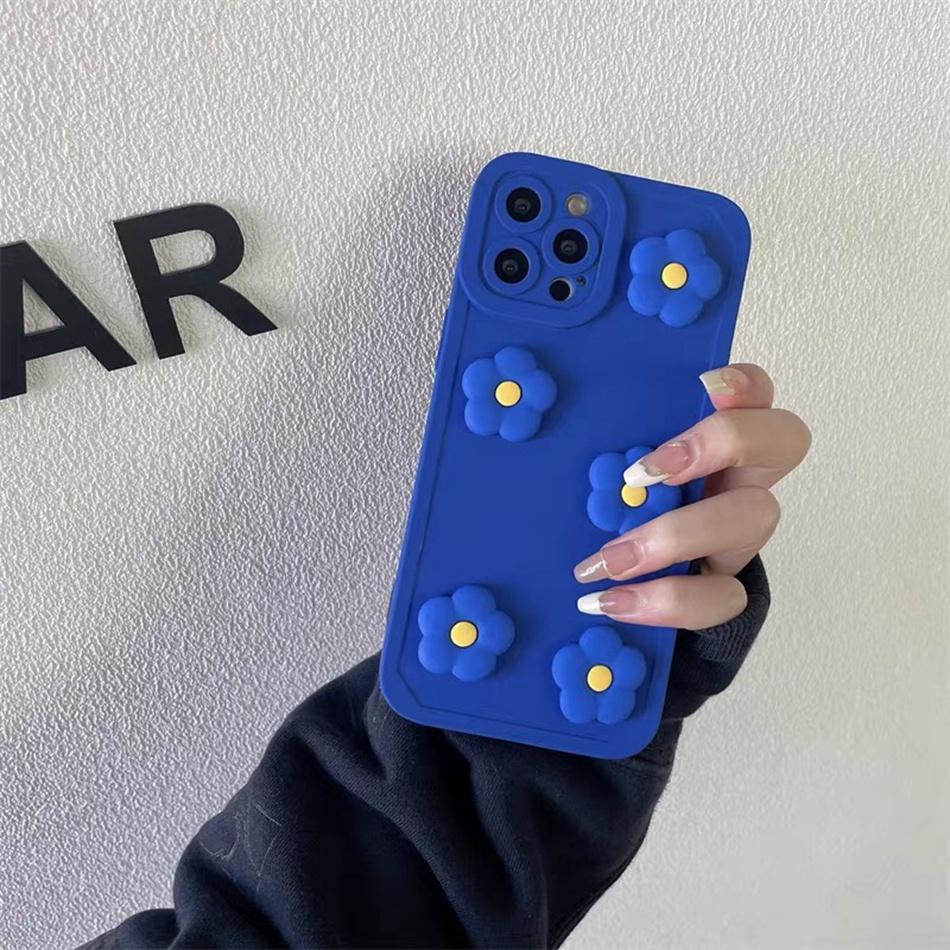 Ốp Điện Thoại Mềm Nhám Hình Hoa 3D Dễ Thương Cho iPhone 7 8 6 6S Plus 11 12 13 14 Pro MAX Plus Mini X XR XS MAX SE 2020 2022